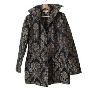 McClintock Collection Vintage Womens Tapestry Jacket Sz 12 Witchy Metallic Gold